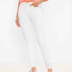 Ann Taylor LOFT Modern Skinny Mid-Rise Jeans Ankle Denim White Size 31/12 Petite